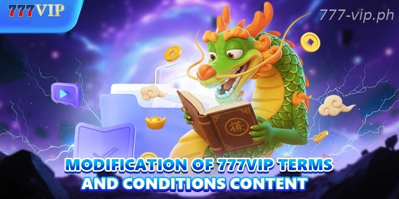 Modification of 777VIP terms and conditions content